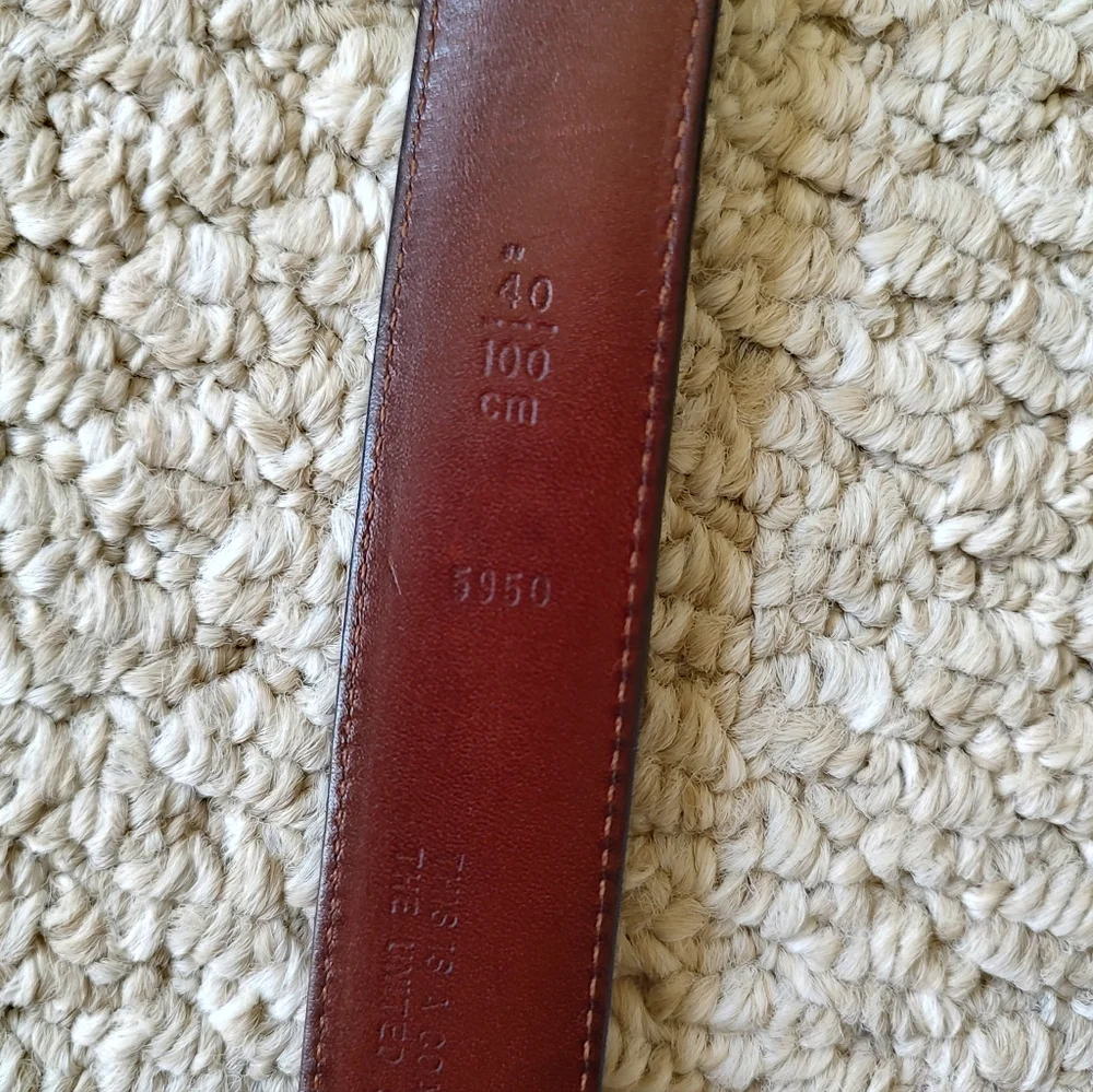 Vintage Coach Men's Leather Belt With Brass Buckle Black Made In USA Size 40